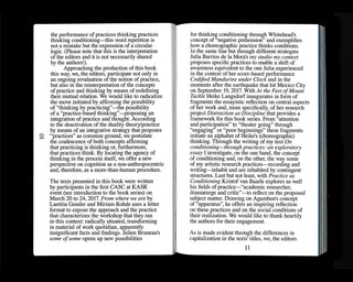 Alex Arteaga and Heike Langsdorf (eds.) / Thinking Conditioning through Practice Alex Arteaga and Heike Langsdorf (eds.) / Thinking Conditioning through Practice