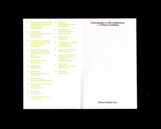 Simone Basani (ed.) / Choreography as Self-Conditioning — A Written Exhibition